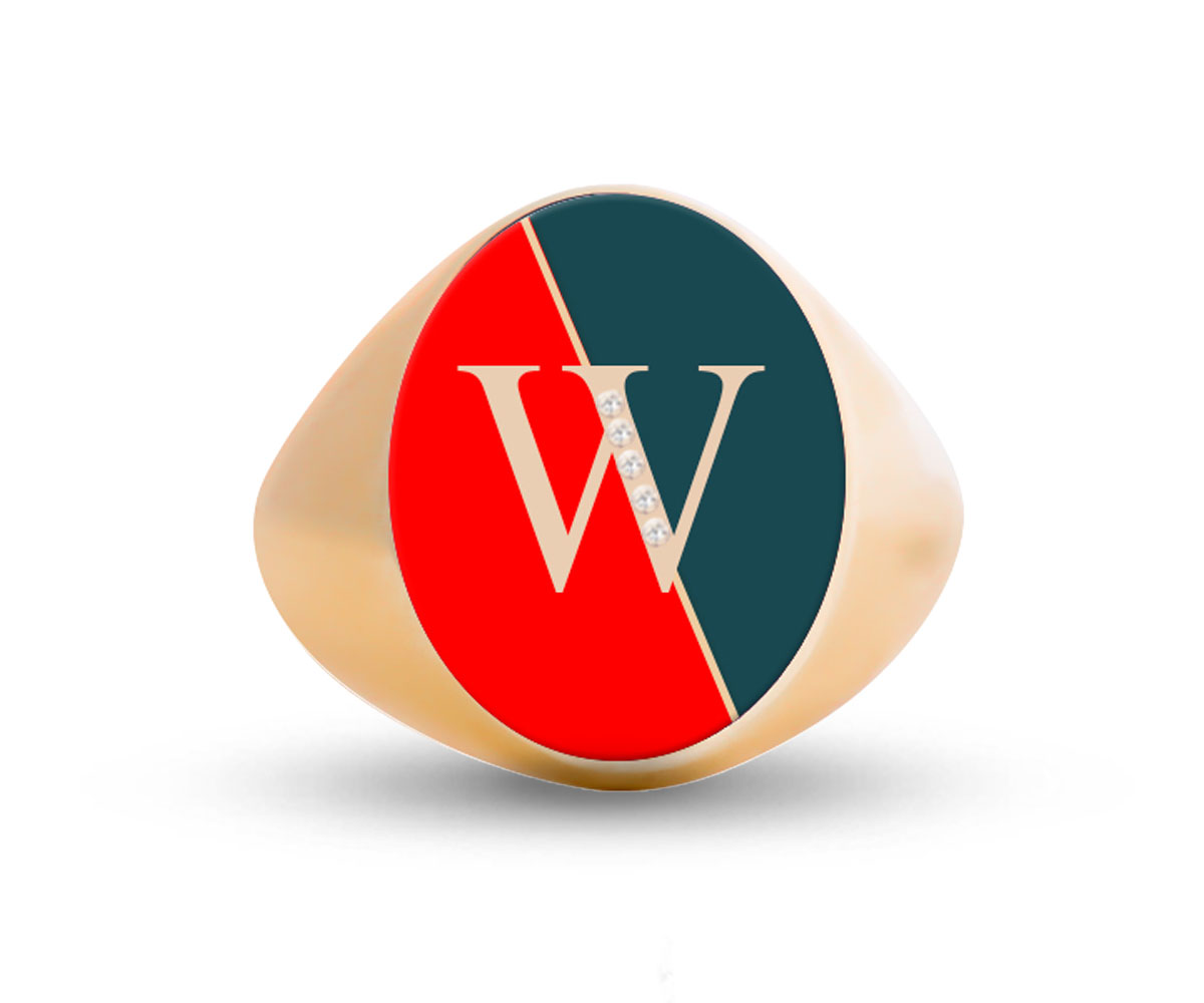 Intersections Letter Ring