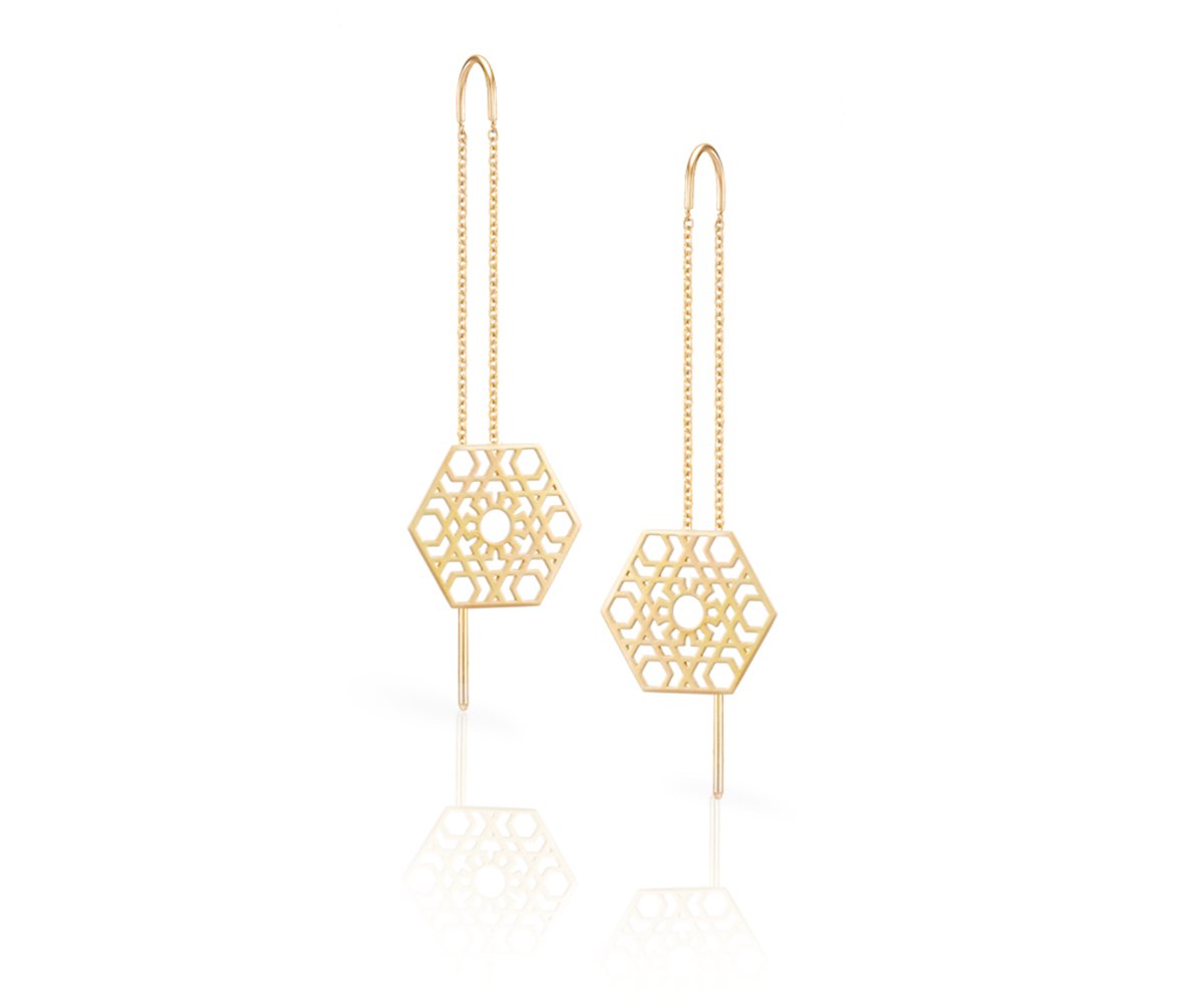 Hexagone Arabesque Earrings - Maison Mirath