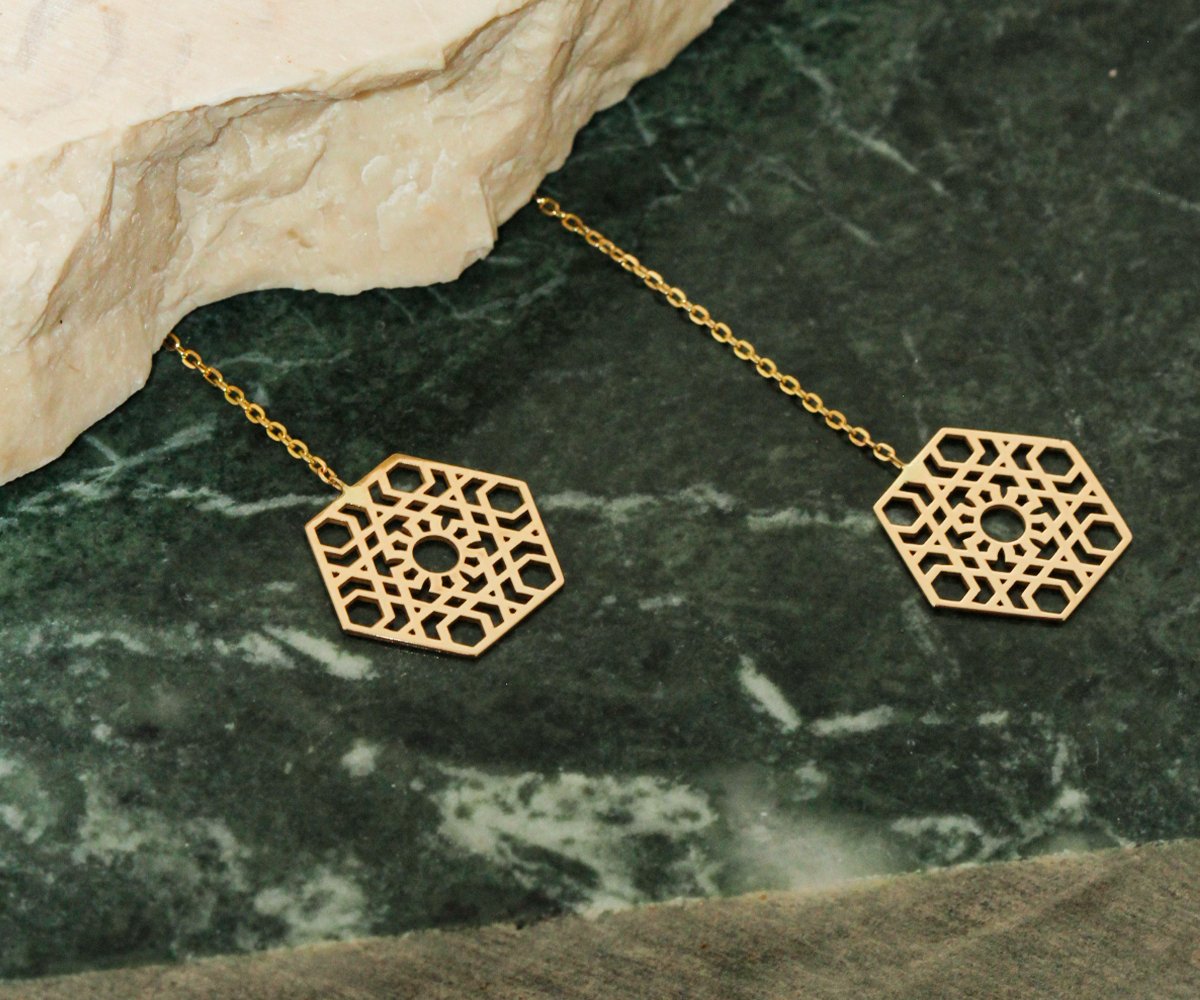 Hexagone Arabesque Earrings - Maison Mirath