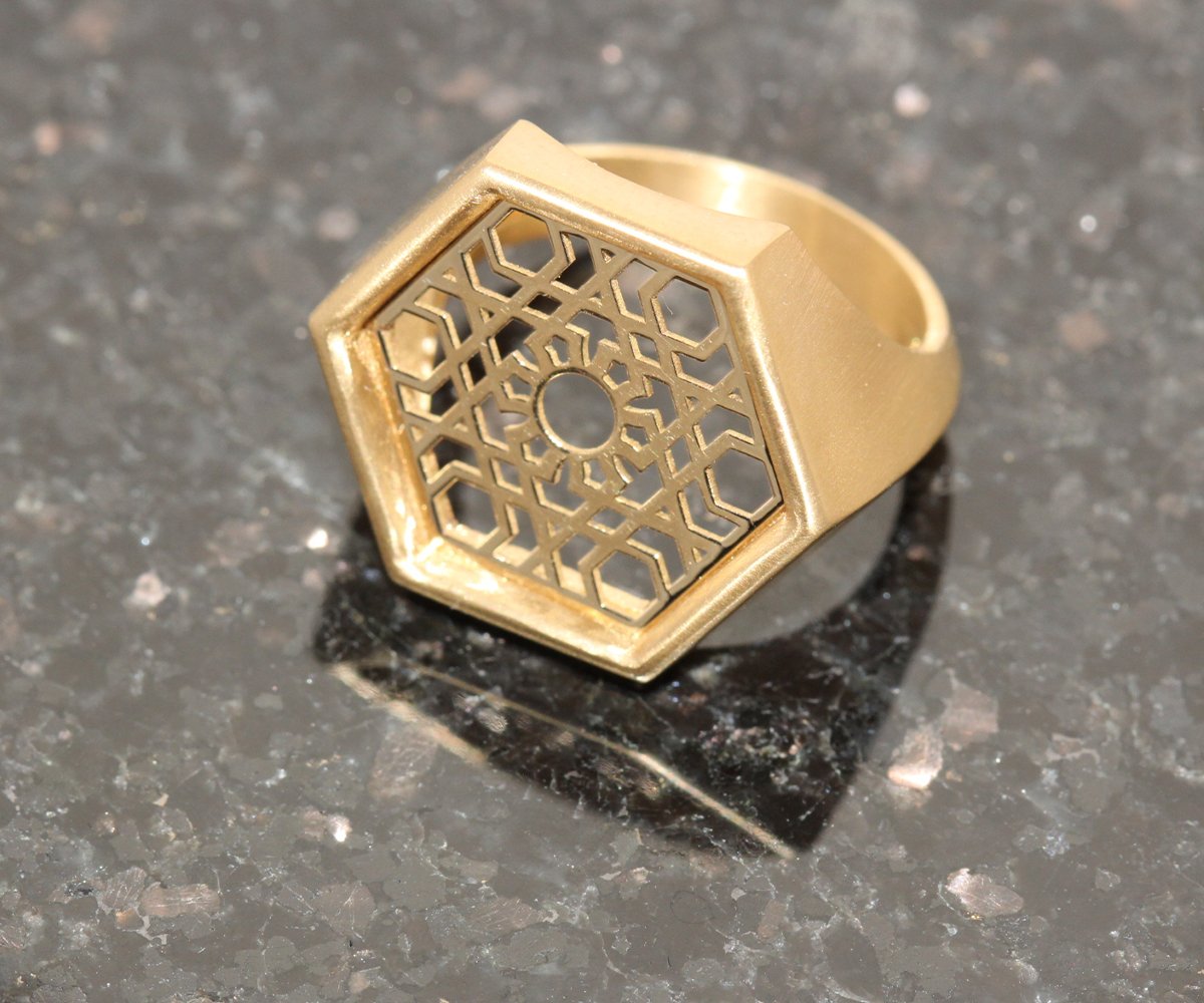 Hexagone Arabesque Ring - Maison Mirath