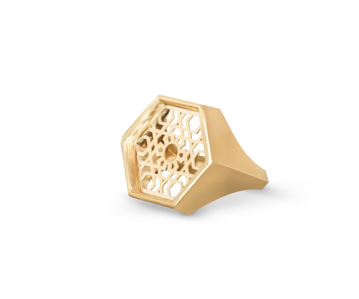 Hexagone Arabesque Ring - Maison Mirath