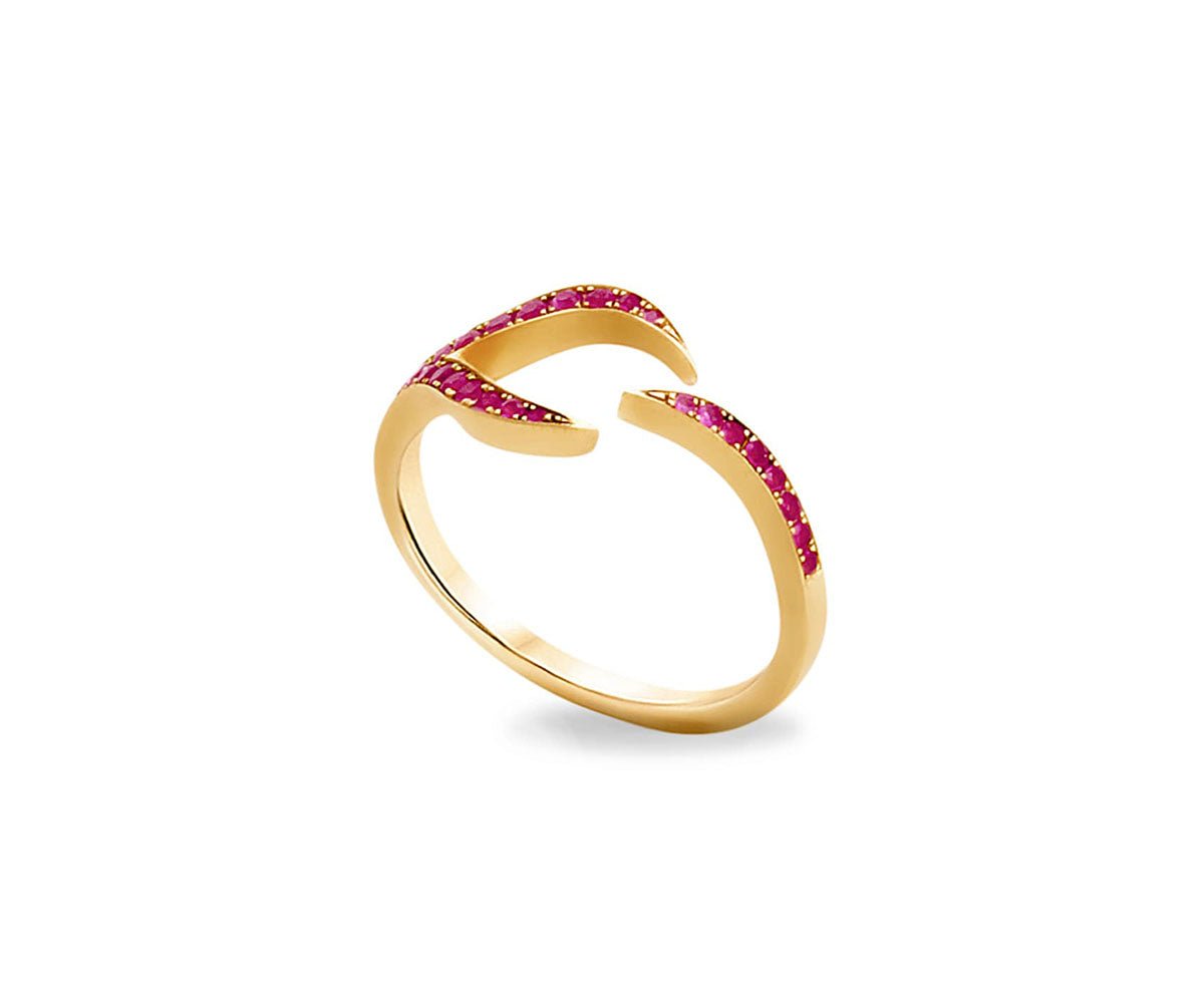 Ruby Leaf Ring - Maison Mirath