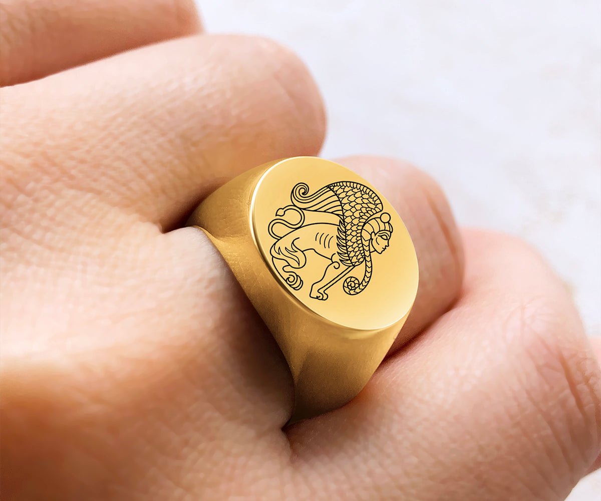 Sphinx Signet Ring - Maison Mirath